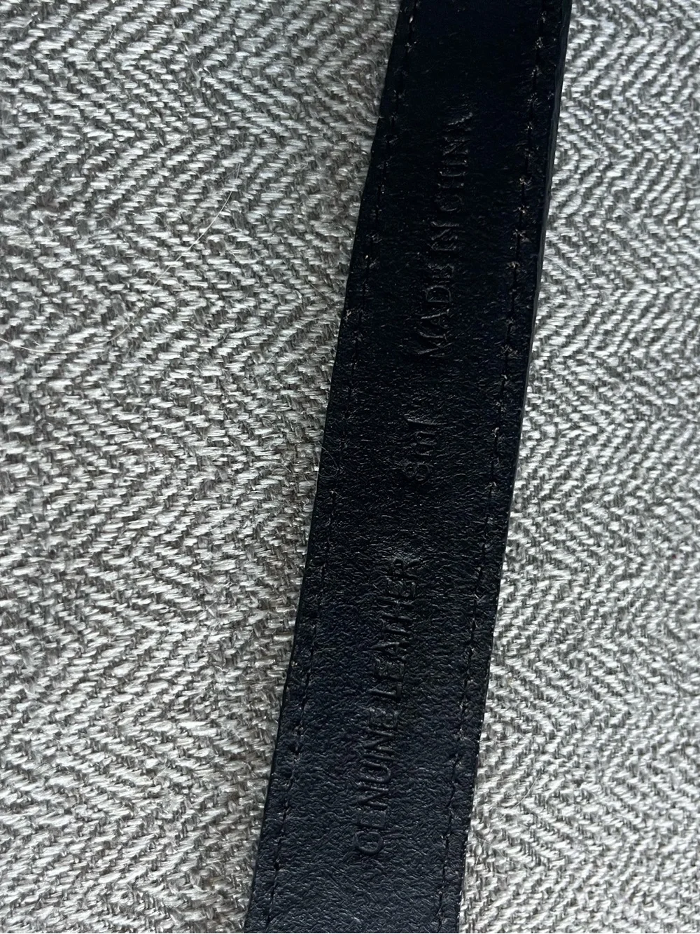 Black Leather Belt with teardrop silver tone buckle
